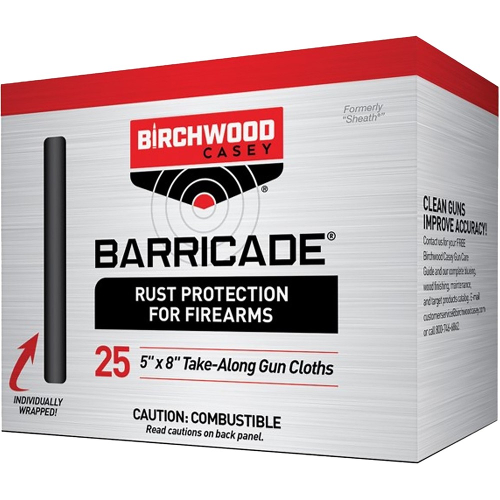 Birchwood Casey – Barricade Rust Protection Take-Alongs 25 Wipes