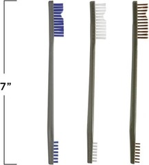 Otis All Purpose Gun Cleaning Brush Pack (3-Pack) Soft Nylon/Bronze/Blue Nylon