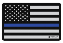 TekMat TEKR17POLICE Police Support Cleaning Mat Black/White/Blue Rubber 11″x17″