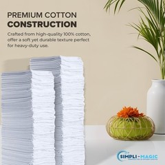 SIMPLI-MAGIC Cotton Shop Towels 14×12 100 Pack Reusable Cleaning Rags Auto