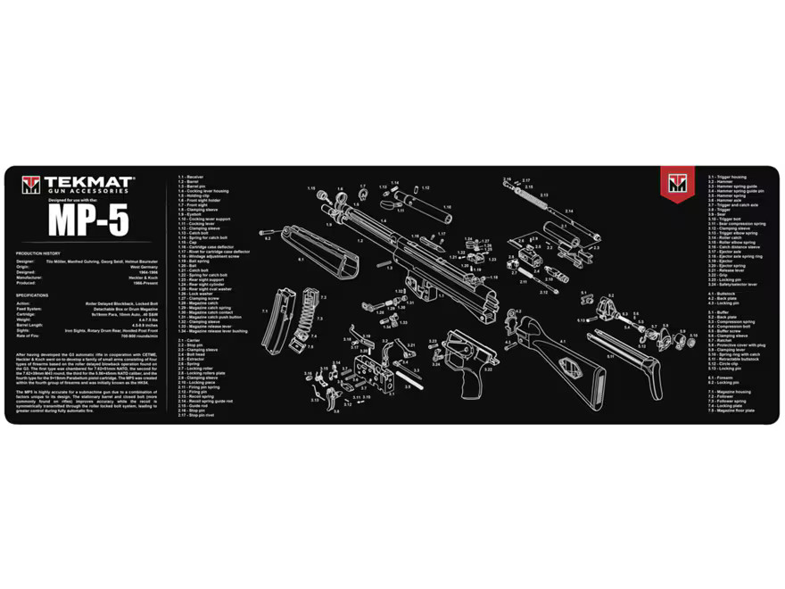 Tekmat Long Gun HK MP5 Gun Cleaning Mat Black