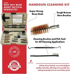 Universal Firearm Cleaning Set with Hard Case – Perfect for Pistols & Revolvers