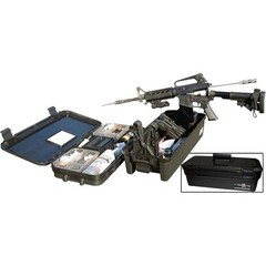 Gun Cleaning Kit Removable Stand Adjustable Forks 18 Compartment Storage Box New