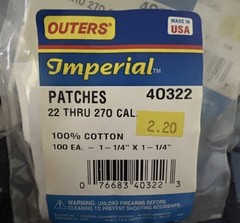 Outers 3000+ Gun Cleaning Patches for 30-45, 22-270, 357, 9mm, 22 Cal, 20-410, +