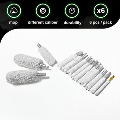 22 Caliber Cleaning Kit 6PCS Cotton Mop Brush Pistol Cleaning Kit for 22 Cal Rif