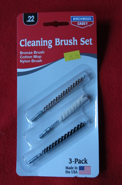 Birchwood Bronze Cleaning Brush Set Cotton Mop Nylon Brush Fits .22 3 Pack USA