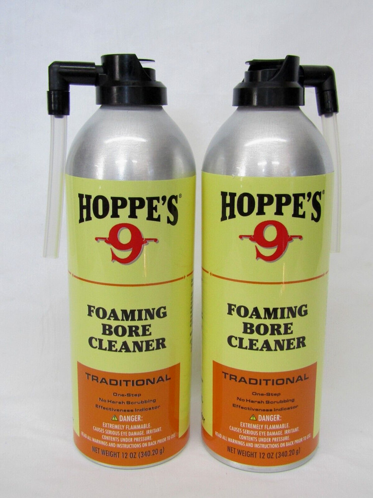 2-Pack Hoppe’s No. 9 Foaming Bore Cleaner Removes Copper/Powder Residue 12 oz.