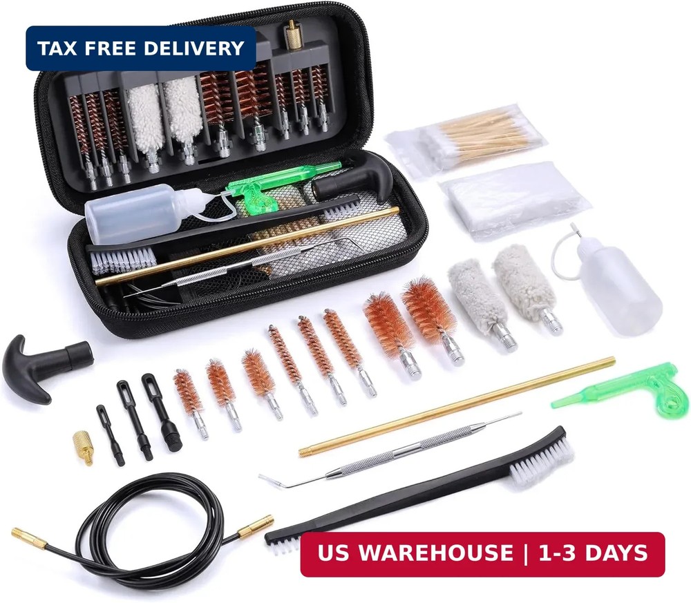 Gun Cleaning Kit Universal Handgun Cleaning Kit, .22,.357,.38,9mm,.45 Caliber Pi