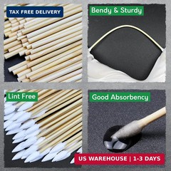 Gun Cleaning Supplies – Cleaning Patches and Cotton Swabs, 6″ Long Cotton Swab &