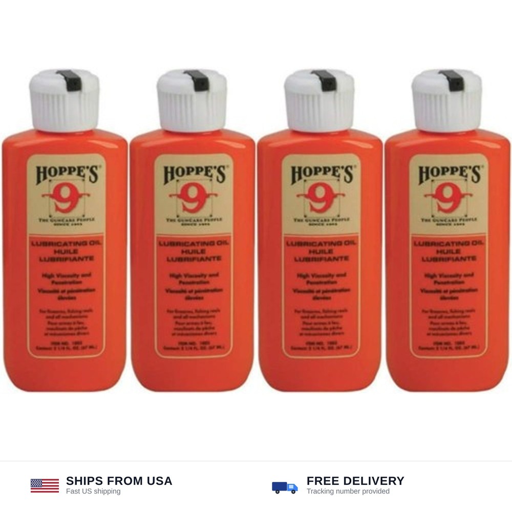 HOPPE’S No. 9 Lubricating Oil, 2-1/4 ounces Bottle (4-Pack)