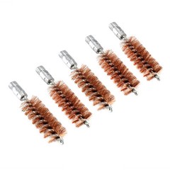 5 X Bronze Bristle Bore Cleaning Brush .20 Gauge 5/16-27 Thread with 50 Patches