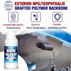 Fiberglass Supply Depot White Gelcoat Quart NO Wax 15cc Hardener MEKP