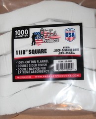 Pro Shot Cotton Patches 1 1/8″ Square 1000 Count 22 6MM 243 6.5MM 270 Ships free