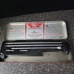 Vintage Outers Gunslick No 477 Rifle Cleaning Kit Steel Case Red Made In USA