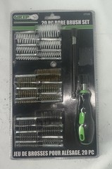 Grip Bore Brush Set, 20-Pc., 1/4in.–1in. Dia., Nylon/Stainless/Brass, Drill