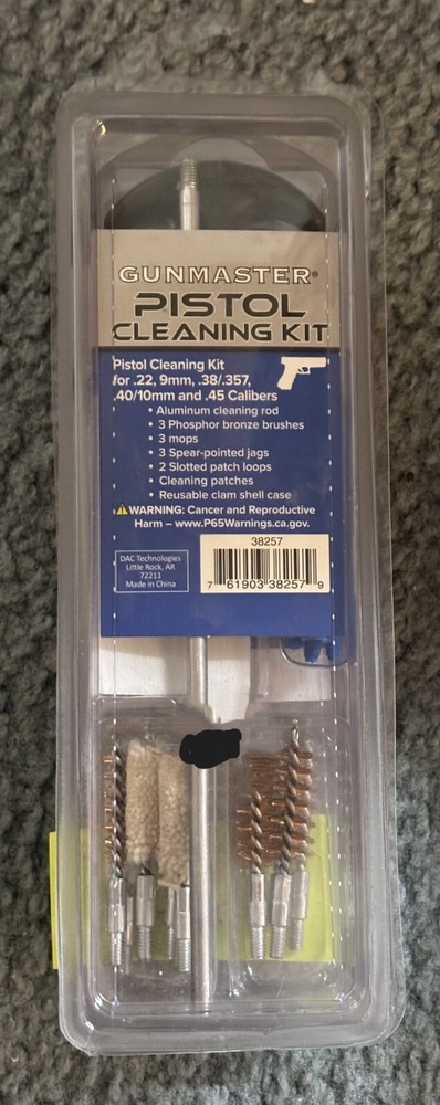 DAC®GunMaster®Universal Pistol Cleaning Kit,.22,9mm,.38/.357,.40/10mm,.45