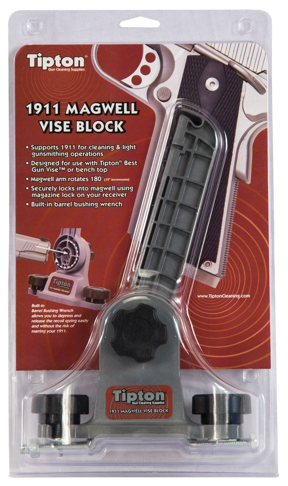 Tipton 558080 1911 Mag Well Vise Block Gun Vise Handgun Firearm Gray/Red Polymer