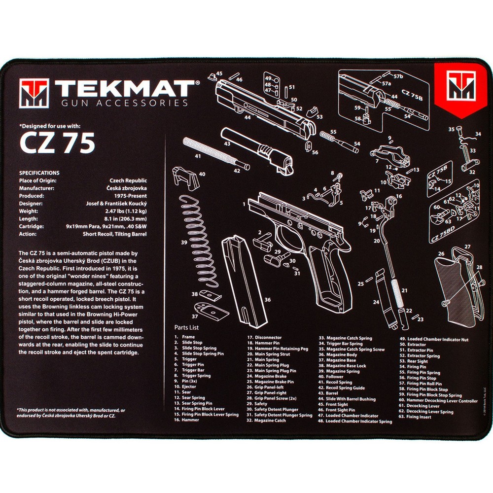 TekMat Ultra Premium Gun Cleaning Mat – 20″ X 15″ – CZ 75