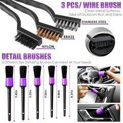 Car Cleaning Kit Car Interior Detailing Kit with High Power 17PCS Purple