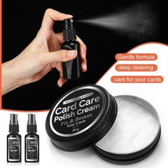 Trading Card Cleaning Kit Includes Spray Polish Paste Microfiber Cloth Cotton