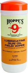 Hoppe’s No. 9 Large Lubricating Gun Oil Field Wipes, lid color may vary