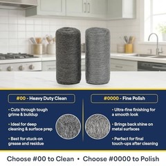 6Pcs Steel Wool Pads Set with Brush, Microfiber Cloths & Nitrile Gloves for Clea