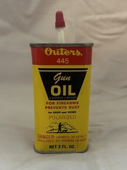 Outers 445 Gun Oil 3 Oz. Vintage Tin Can Polarized Prevents Rusted 3/4 Full