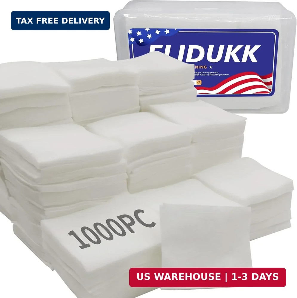 Cotton Patches+ Lint-Free Gun Cloth- Universal Firearms All in One Gun Cleaning