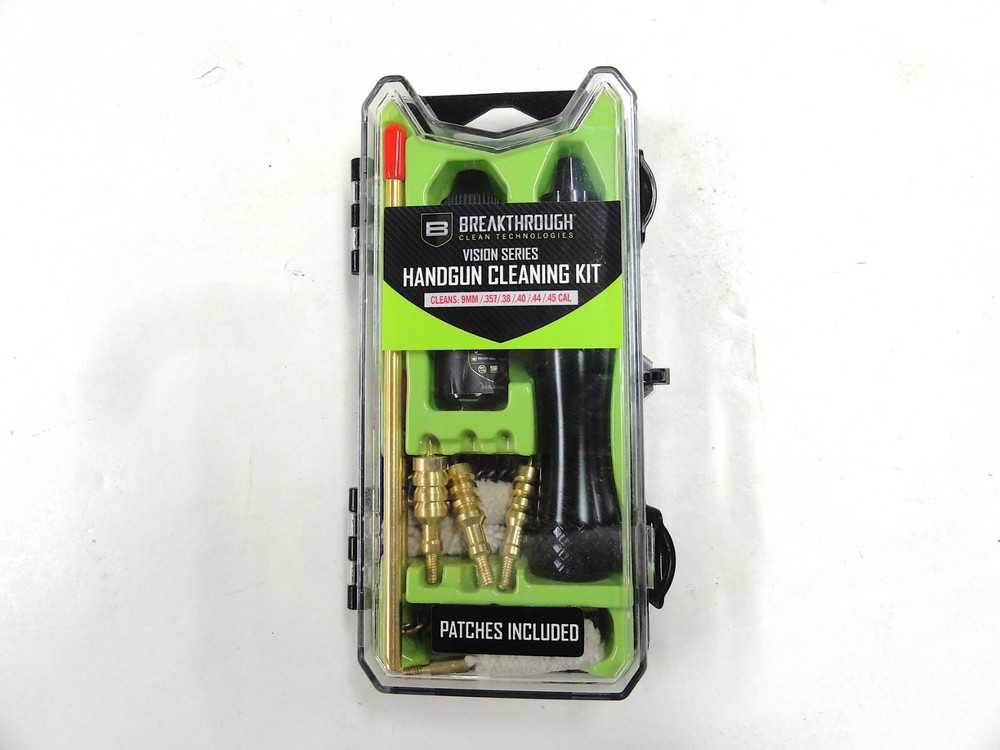 BREAKTHROUGH TECHNOLOGIES VISION SERIES HANDGUN CLEANING KIT 9mm-.45 cal SEALED