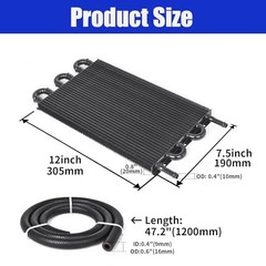 Black 5/16″ Universal Transmission Oil Cooler – 6 Pass Tube & Fin – 6 Pass