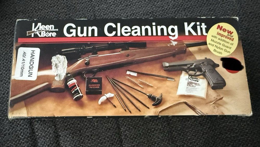 KleenBore .40/.41/10mm Handgun Cleaning Kit w/ Case, Rod, Brush, Patches