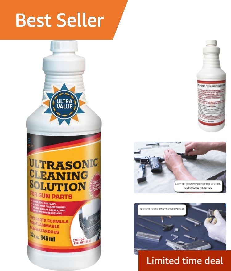Thorough Ultrasonic Gun Cleaning Solution – 32oz Quart, Safe for All Metals