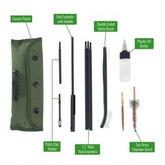 ASR Outdoor .22 Caliber Gun Cleaning Kit Brushes Canvas Pouch 10 Piece Set