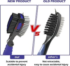 Ergonomic grip brush with spike for deep groove dirt removal