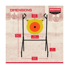 AR500 Steel Shooting Gong Target 0.5″ Thick 9.5″ Dia – w/ Stand & Hardware