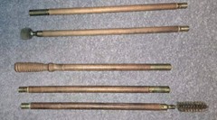 Vintage Gun Cleaning Rod – Wood & Brass – Two Rods Two Tips