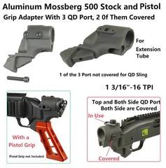 Aluminum Adapter for Mossberg 500 590 Stock Top & both side Swivel Port & Screw