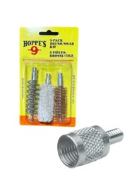 Hoppe’s 12ga Shotgun Brush Set with Rod Adapter Mop Swab Bronze Stainless Steel