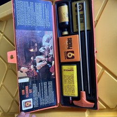 Vintage Hoppe’s No. 9 Gun Cleaning Kit-Orng Case Half Full Bottle Missing 1 Rod