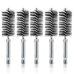 ASNOMY 5Pcs 1″ Stainless Steel Bore Brush for Drill,25mm Wire Brush Bore Cleanin