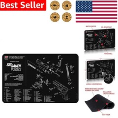 Firearm Mat Sig P320 Pistol Diagram Work Surface Protection Washable Resilient