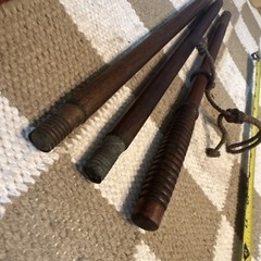 Vintage Shot Gun Cleaning Rod Three Pc. Wood And Brass 36” Long (slot Tip)