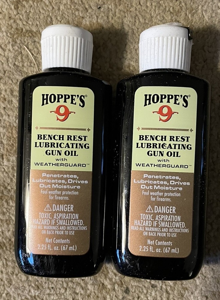 New 2 Bottles Hoppe’s Bench Rest Lubricating Gun Oil 2.25oz