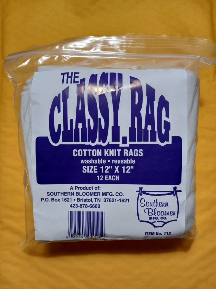 The Classy Rag by Southern Bloomer – Qty of 12 Cotton Knit Rags – Size 12″ x 12″