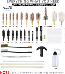 Gun Cleaning Kit Universal Supplies for Rifle Pistol Shotgun with Portable Carry
