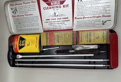 Vintage Outers Gunslick Rifle Gun Kit #477 30 Cal Red Metal Box, Made In USA VGC