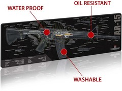 TekMat 36in Printed Gun Cleaning Mat Cut Away, Black, TEK-36–CA Bench Mat