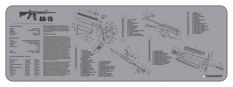 Tekmat Armorers Bench Mat 12×36 Grey: TEK-R36–GY