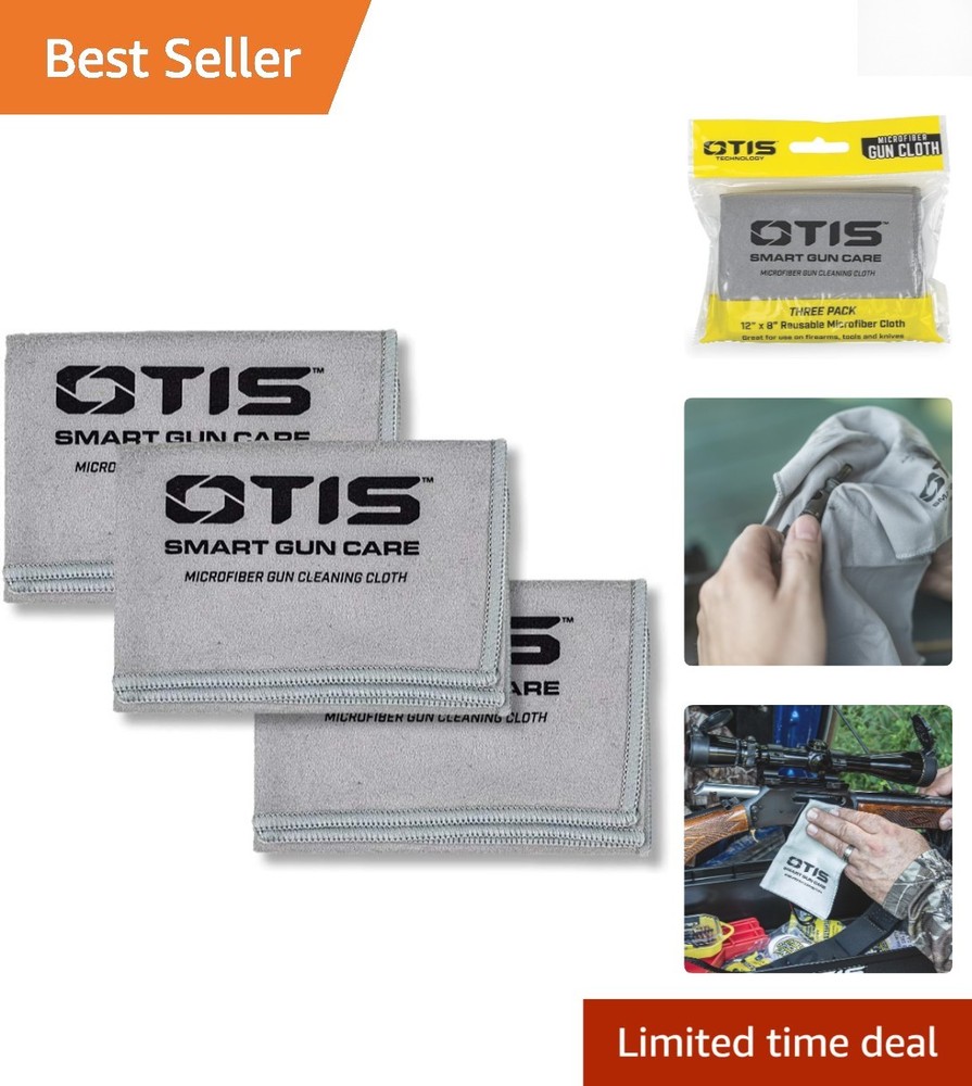 Otis Microfiber Gun Cloth – 3 Pack – Optics Safe and Reusable for All Surfaces