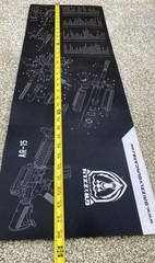 Ultimate Rifle Build 12″ x 36″ Gun Cleaning Mat Black AR-15 Exploded View